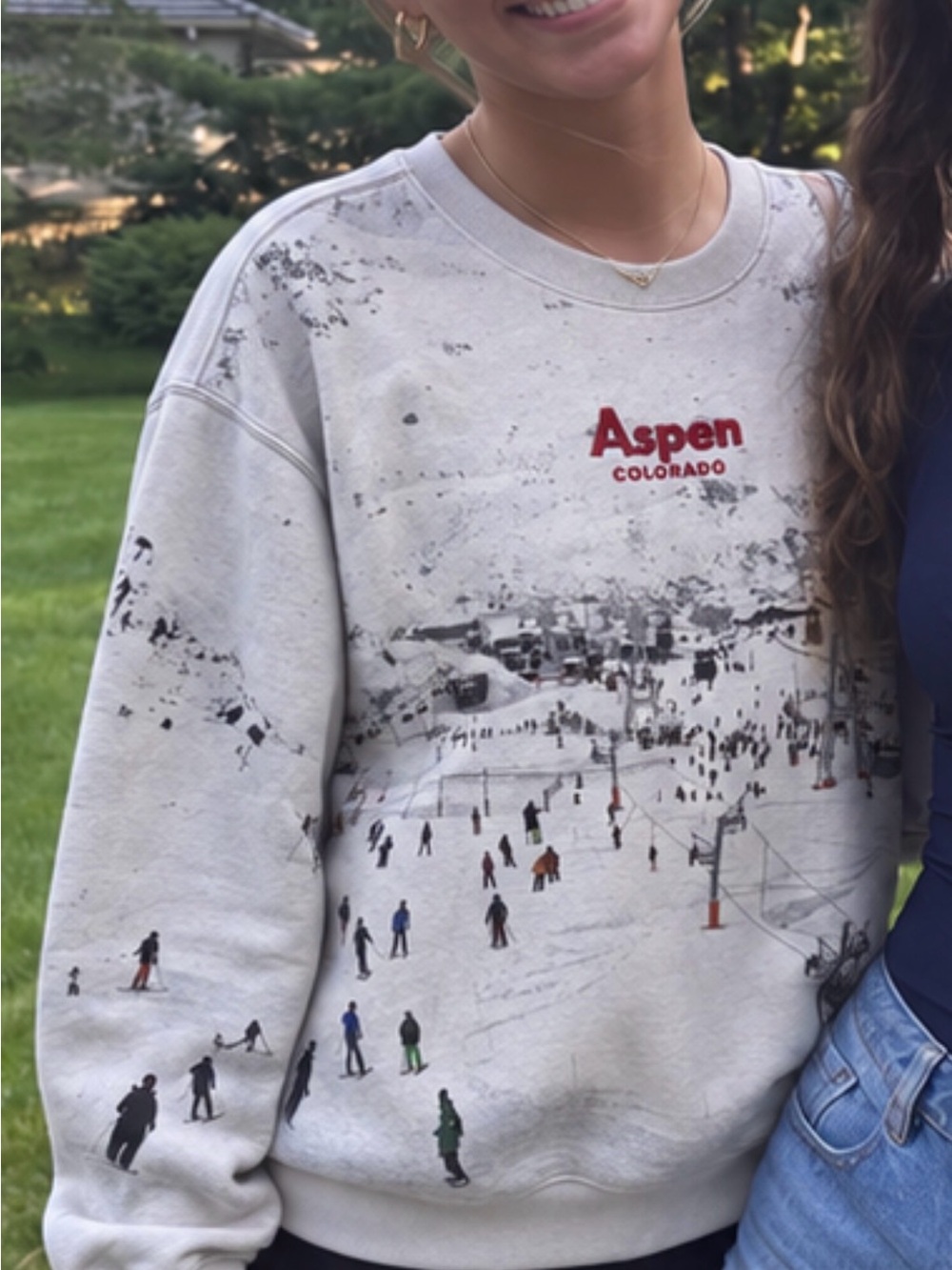 Abercrombie & Fitch Soft A&F Collection Ski Vail Crewneck Sweatshirt, Large